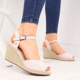 Sandálias de cunha Big Star W HH274832 rosa 2