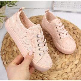 Tênis de renda Big Star Jr JJ374006 rosa claro 1