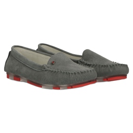 Mocassins de couro Filippo DP2037 / 22 GR RD Cinza vermelho 4