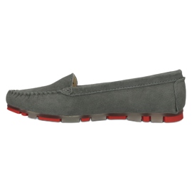 Mocassins de couro Filippo DP2037 / 22 GR RD Cinza vermelho 3