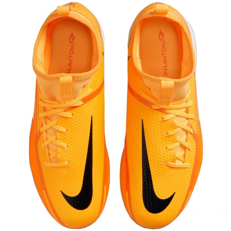 Nike Phantom GT2 Academy Df Ic Jr DC0815 808 chuteiras de futebol laranja laranjas e tintos 1