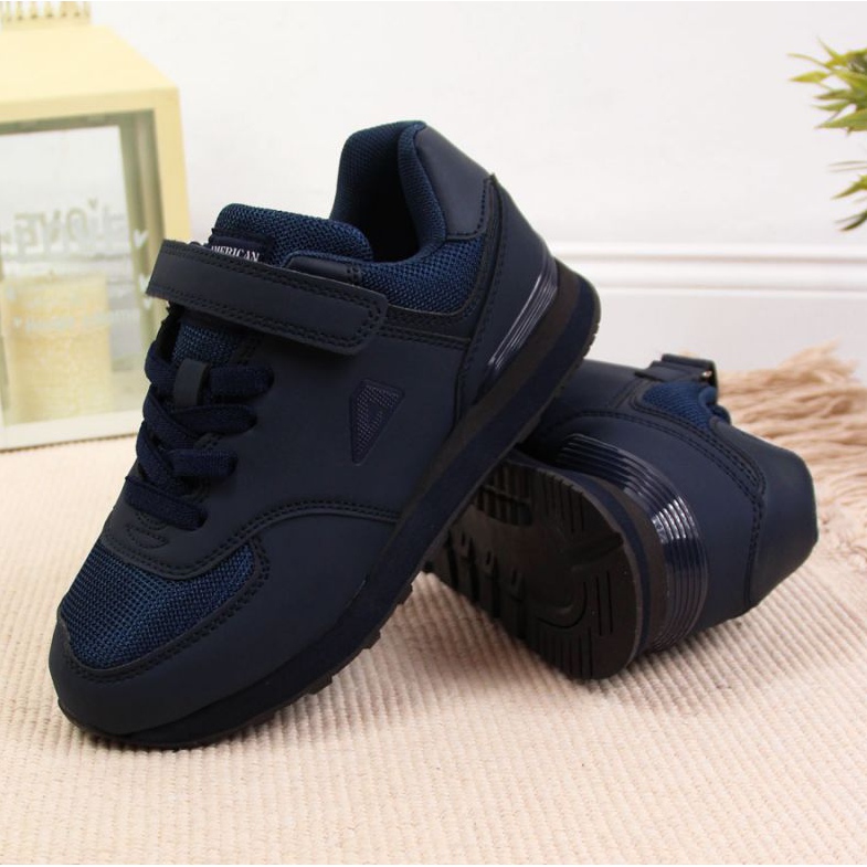 Sapatos de velcro American Club Jr. AM788B azul marinho azul-marinho 2
