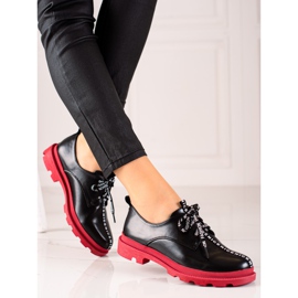 Goodin Sapatos de moda com cadarço preto 3