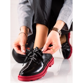 Goodin Sapatos de moda com cadarço preto 1