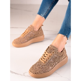 ARTIKER Tênis Openwork na plataforma bege 1