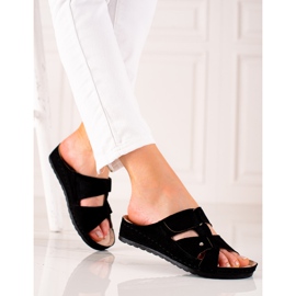 Chinelos VINCEZA confortáveis ​​e leves preto 1