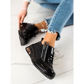 Goodin Tênis de couro com zíper preto 2