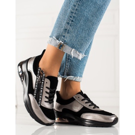 Goodin Tênis de couro com zíper preto 2