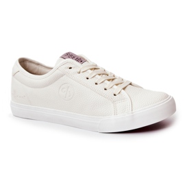 Cross Jeans Tênis masculino de couro jeans cruzado JJ1R4023C branco 1