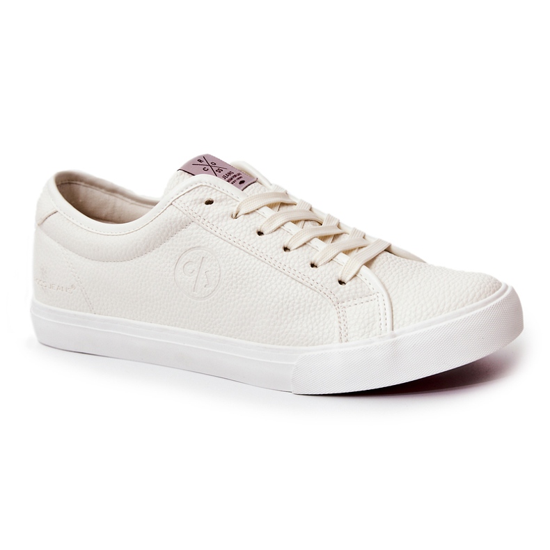 Cross Jeans Tênis masculino de couro jeans cruzado JJ1R4023C branco 1