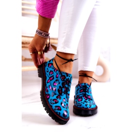 Sapatos Oxfords Femininos Maciejka 04087-47 de Couro Azul multicolorido 1