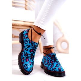 Sapatos Oxfords Femininos Maciejka 04087-47 de Couro Azul multicolorido 2