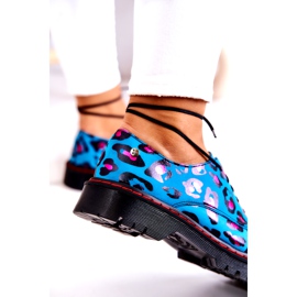 Sapatos Oxfords Femininos Maciejka 04087-47 de Couro Azul multicolorido 4