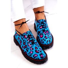 Sapatos Oxfords Femininos Maciejka 04087-47 de Couro Azul multicolorido 5