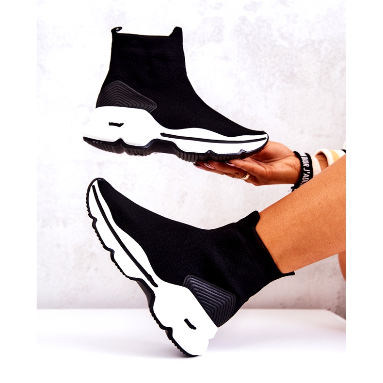 PS1 Tênis esportivo Bailee preto com meia alta 5