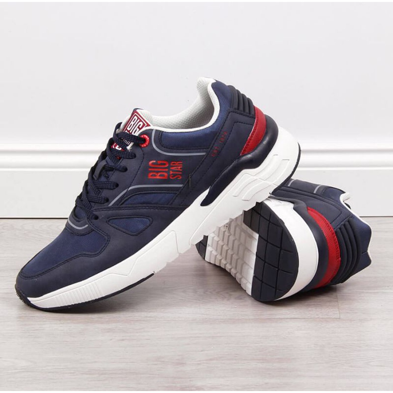 Sapatos esportivos casuais Big Star M JJ174277 azul marinho 2