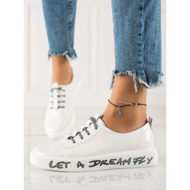 Goodin Tênis com moda de couro ecológico branco 1 Goodin Tênis com moda de couro ecológico branco 1