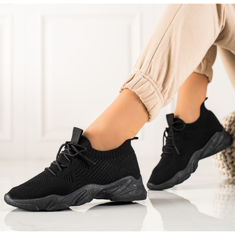 TRENDI Calçados esportivos têxteis preto 1