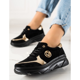 Filippo Tênis de couro na plataforma preto 2