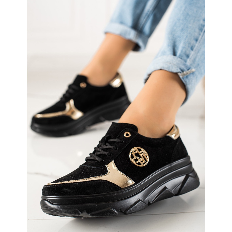 Filippo Tênis de couro na plataforma preto 2