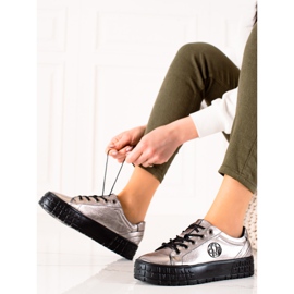 Filippo Tênis de couro na plataforma bege 1