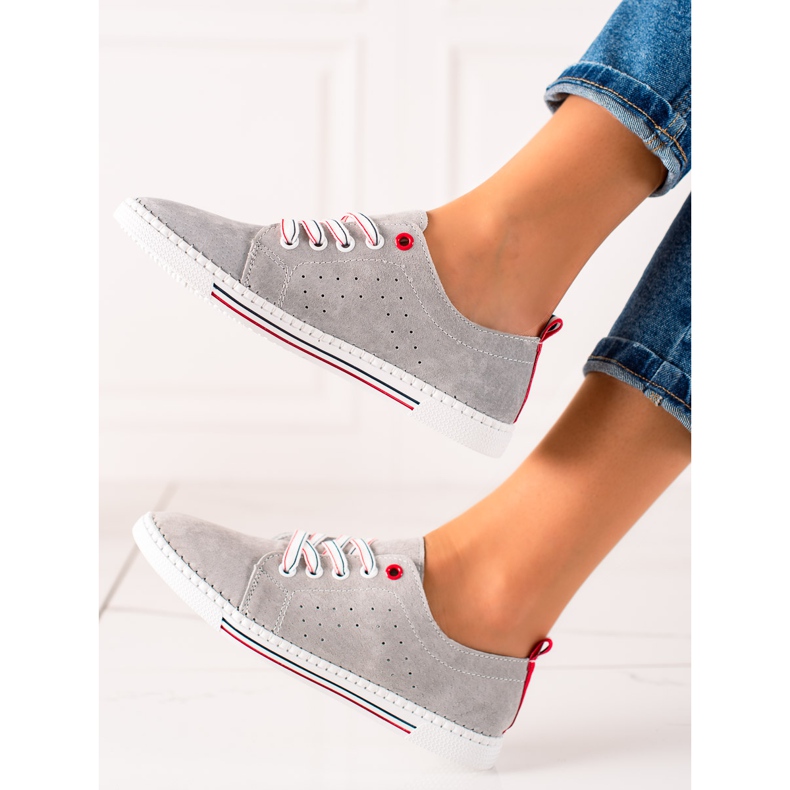 Filippo Tênis Clássico de Couro cinza 1