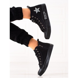 Tênis feminino cano alto Big Star JJ274380 preto 1