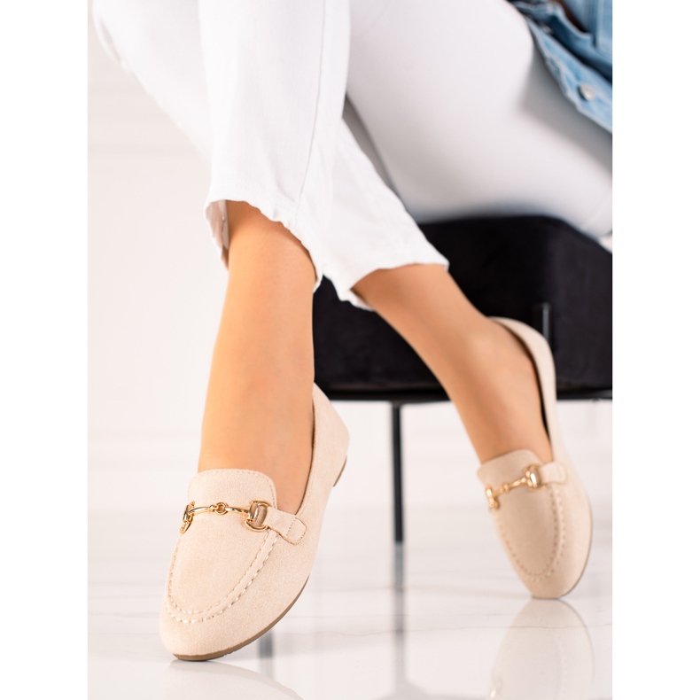 Mocassins bege elegantes VINCEZA 2