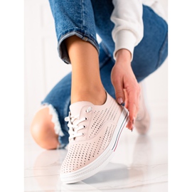 Tênis vazado de couro VINCEZA rosa 1