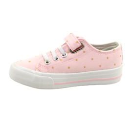 Tênis com velcro prata Atletico Stars WY21383 Rosa dourado 1
