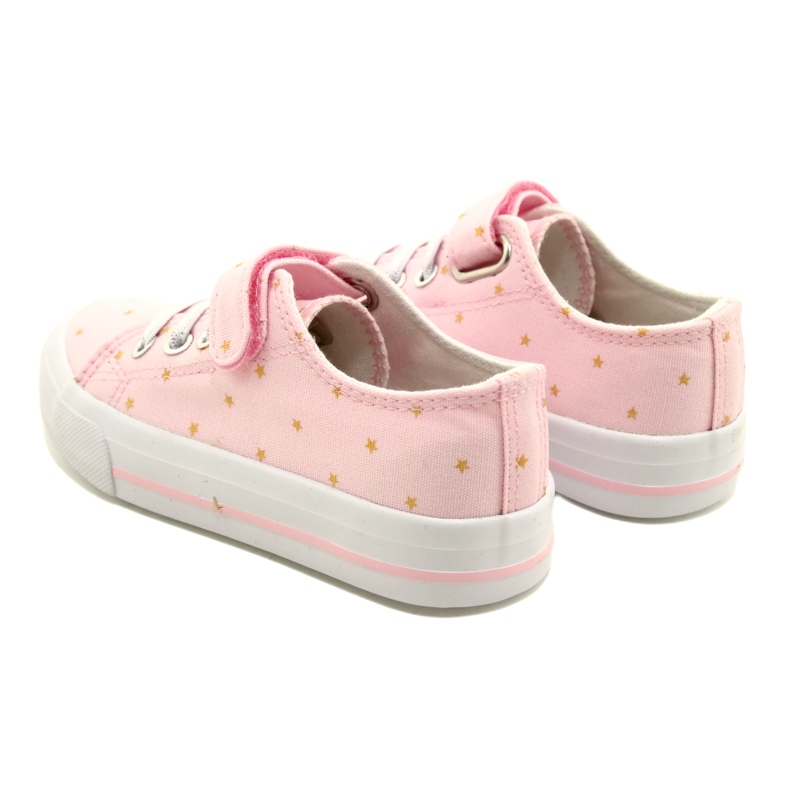 Tênis com velcro prata Atletico Stars WY21383 Rosa dourado 5