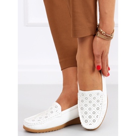 Mocassins Cukki White a céu aberto para mulher branco 1