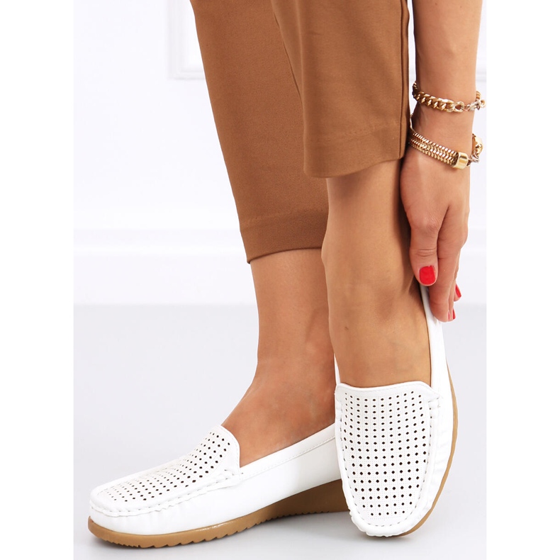 Mocassins femininos a céu aberto Ilin White branco 1