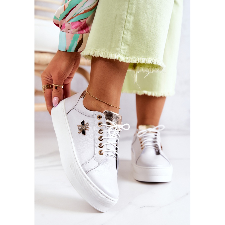 FILIPCZYK Sapatos esportivos de couro em uma plataforma branca Bellisia branco 2