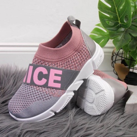 McKeylor Jr JAN94A meias sapatos esportivos rosa cinza 2