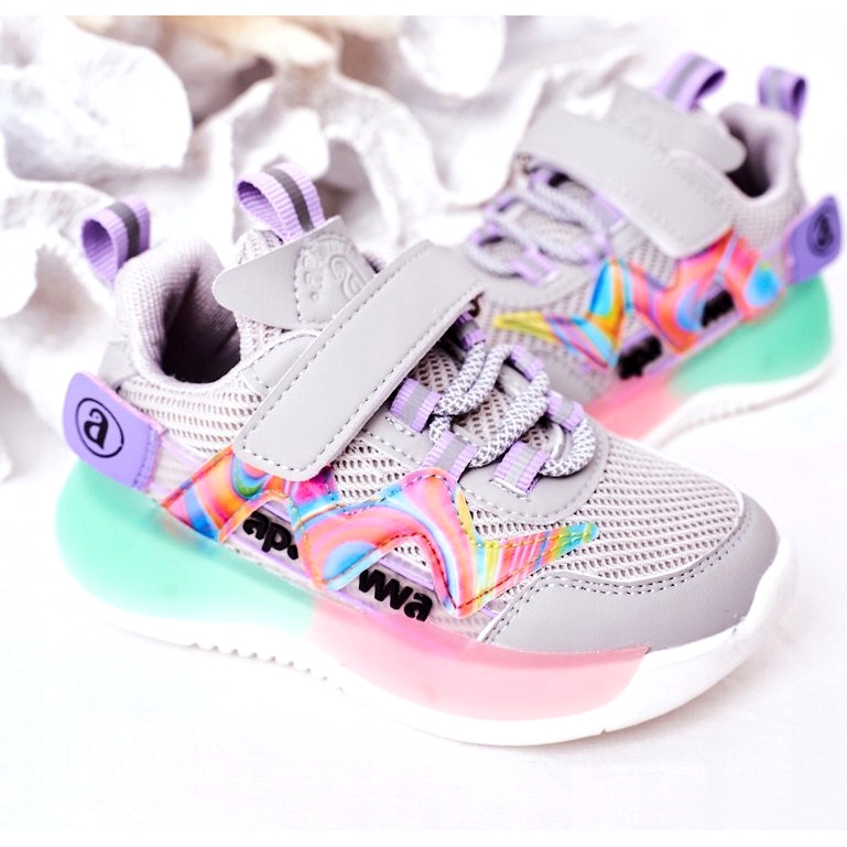 Apawwa Tênis infantis esportivos cinza 3