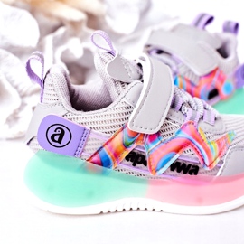 Apawwa Tênis infantis esportivos cinza 4