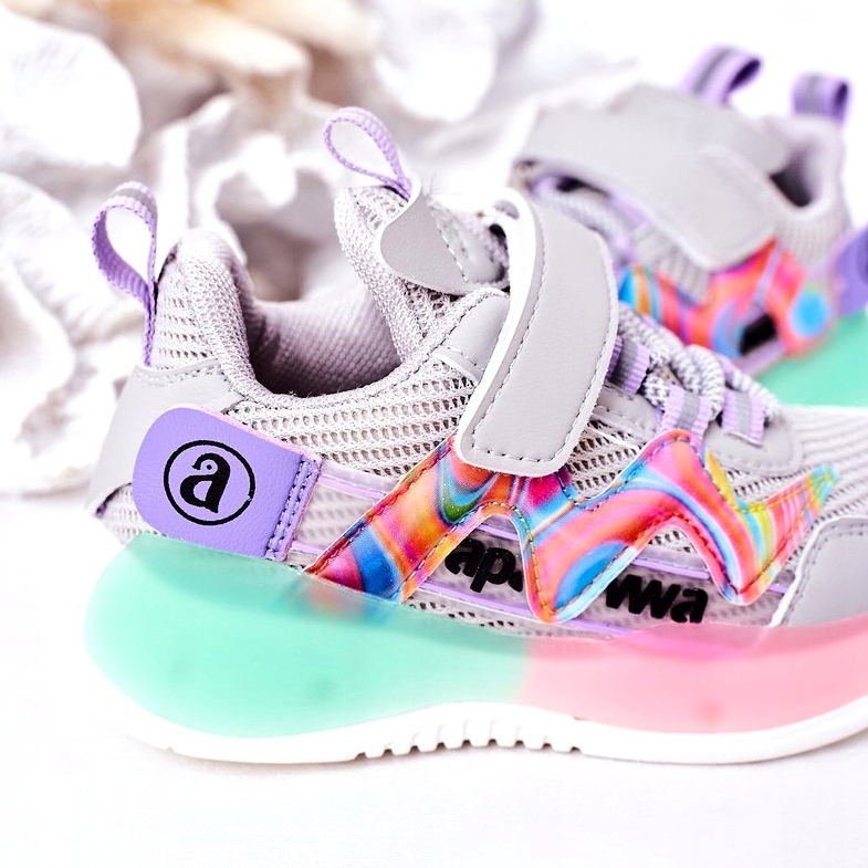 Apawwa Tênis infantis esportivos cinza 4