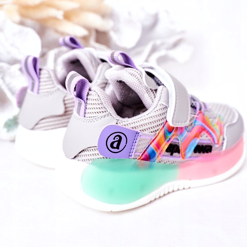 Apawwa Tênis infantis esportivos cinza 5