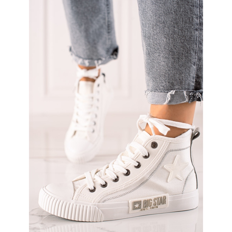 Tênis feminino cano alto Big Star JJ274379 branco 1