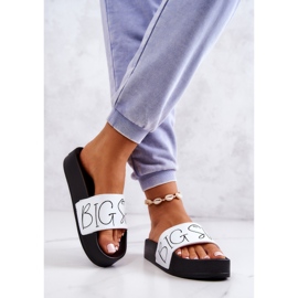 Chinelos femininos de borracha Big Star JJ274A275 preto e branco 2