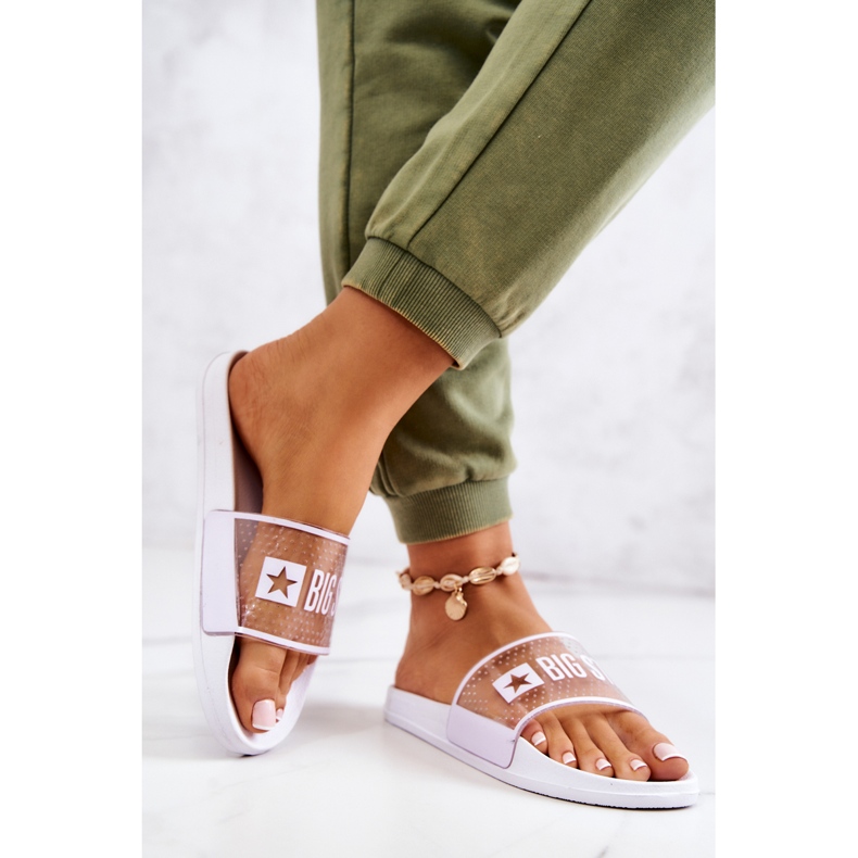 Chinelos femininos Big Star JJ274642 Branco 2