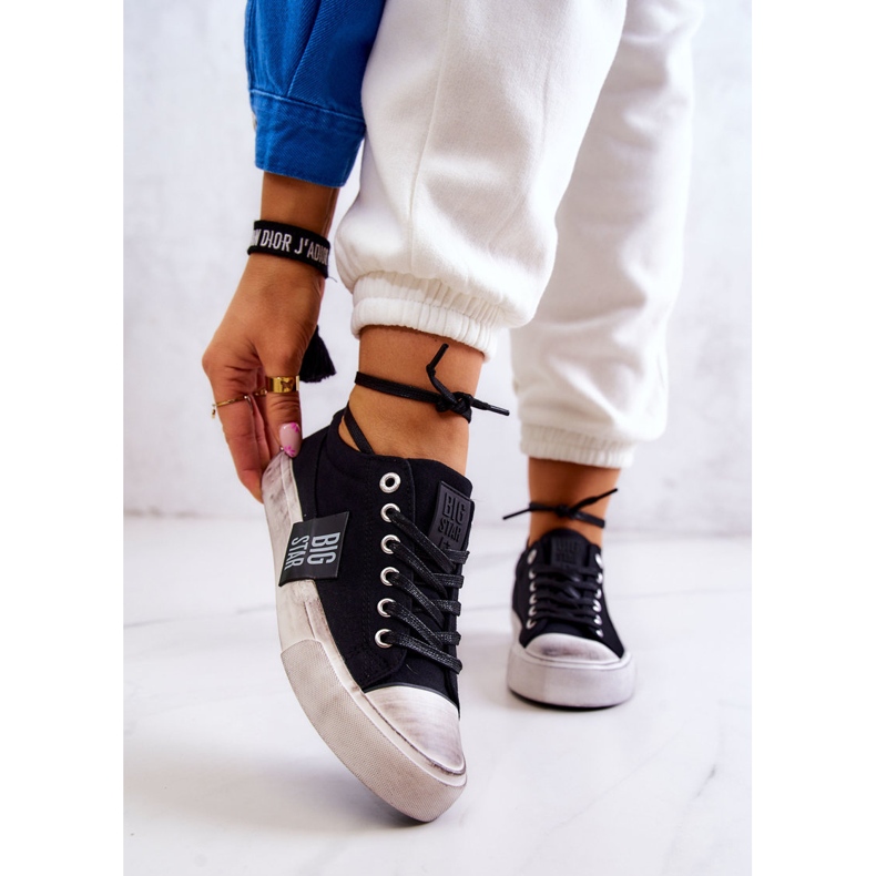 Tênis feminino Tênis Big Star JJ274354 Preto-Branco 1