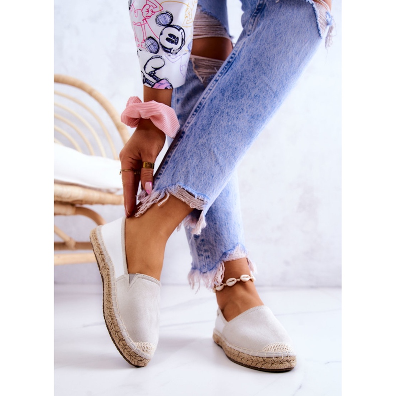 Espadrilhas Clássicas Femininas Big Star JJ274951 Branco-Cinza 2