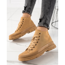 Forever Folie Tênis de camelo na plataforma marrom 1