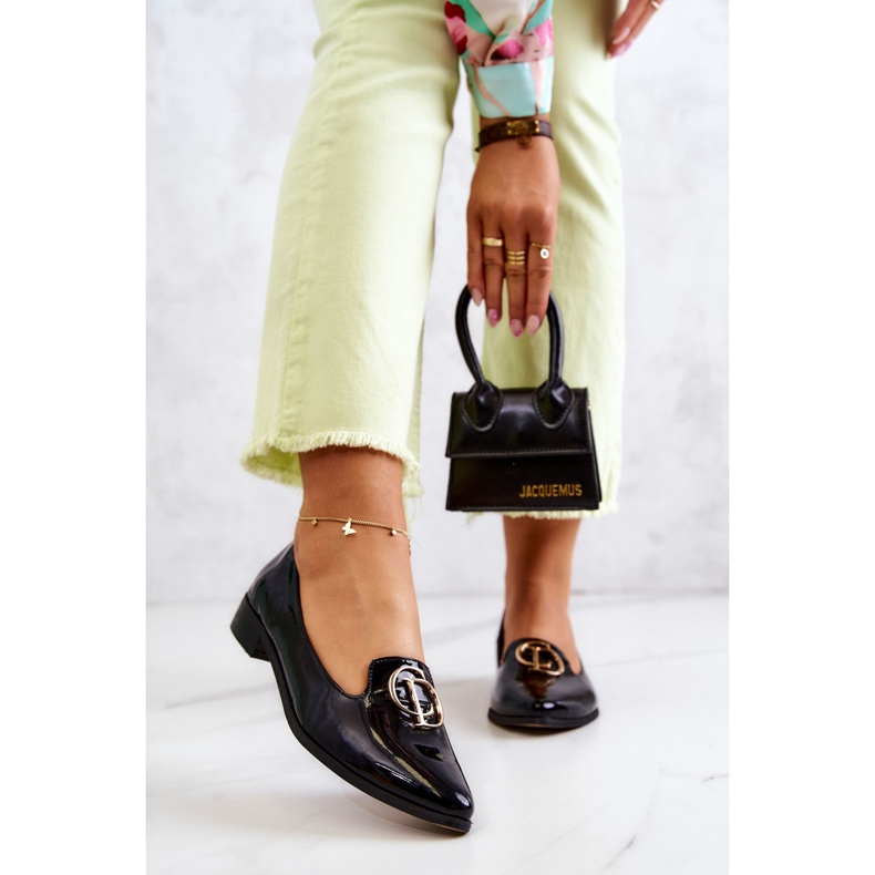 Mocassins femininos lacados Lordsy Nicole 2712/035 Preto 1