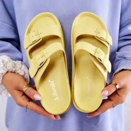 S.Barski Chinelos de borracha Corina amarela com fivela amarelo 2