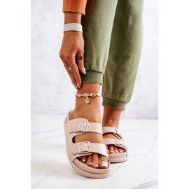 S.Barski Chinelos de borracha com fivela Bege Corina 2