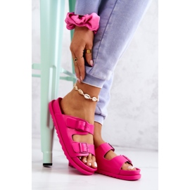 S.Barski Chinelos de borracha com fivela Fuchsia Corina rosa 2 S.Barski Chinelos de borracha com fivela Fuchsia Corina rosa 2