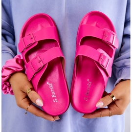 S.Barski Chinelos de borracha com fivela Fuchsia Corina rosa 1